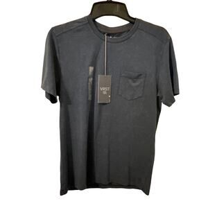 VRST Men’s Small Navy Blue Essential Acid Washed Short Sleeved Shirt Pocket NWT